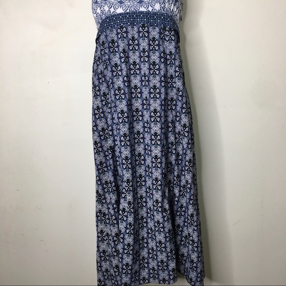 Athleta Pack Everywhere Geometric Halter Dress Blue - Picture 11 of 13